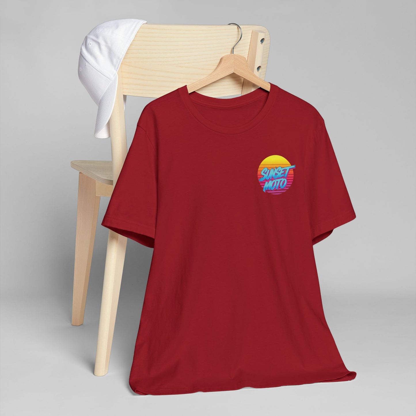 Sunset Moto Brush Unisex Jersey T-Shirt – Vintage Aesthetic Tee for Motorcycle Lovers