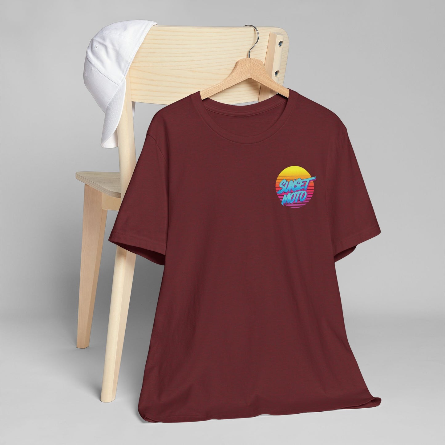 Sunset Moto Brush Unisex Jersey T-Shirt – Vintage Aesthetic Tee for Motorcycle Lovers