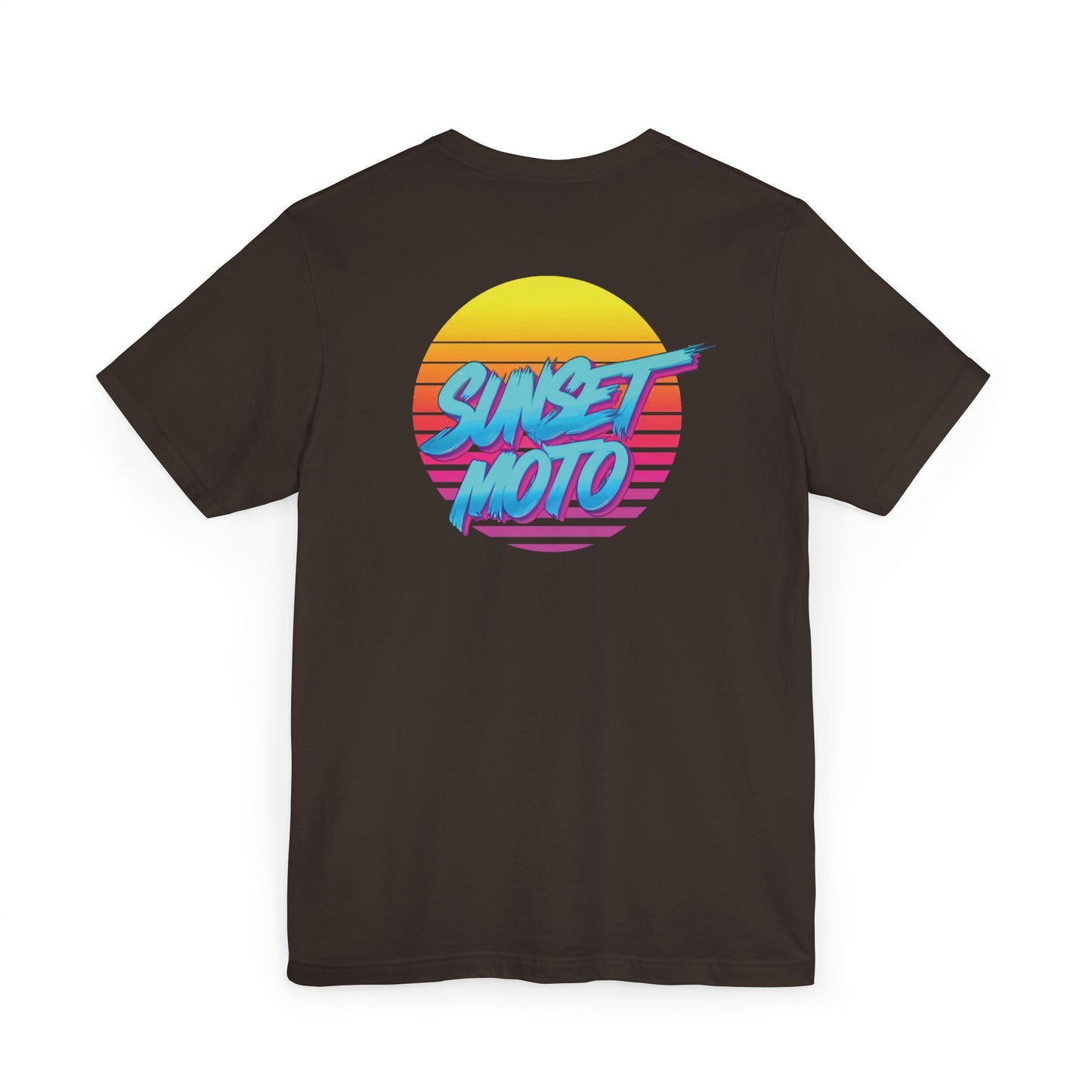 Sunset Moto Brush Unisex Jersey T-Shirt – Vintage Aesthetic Tee for Motorcycle Lovers