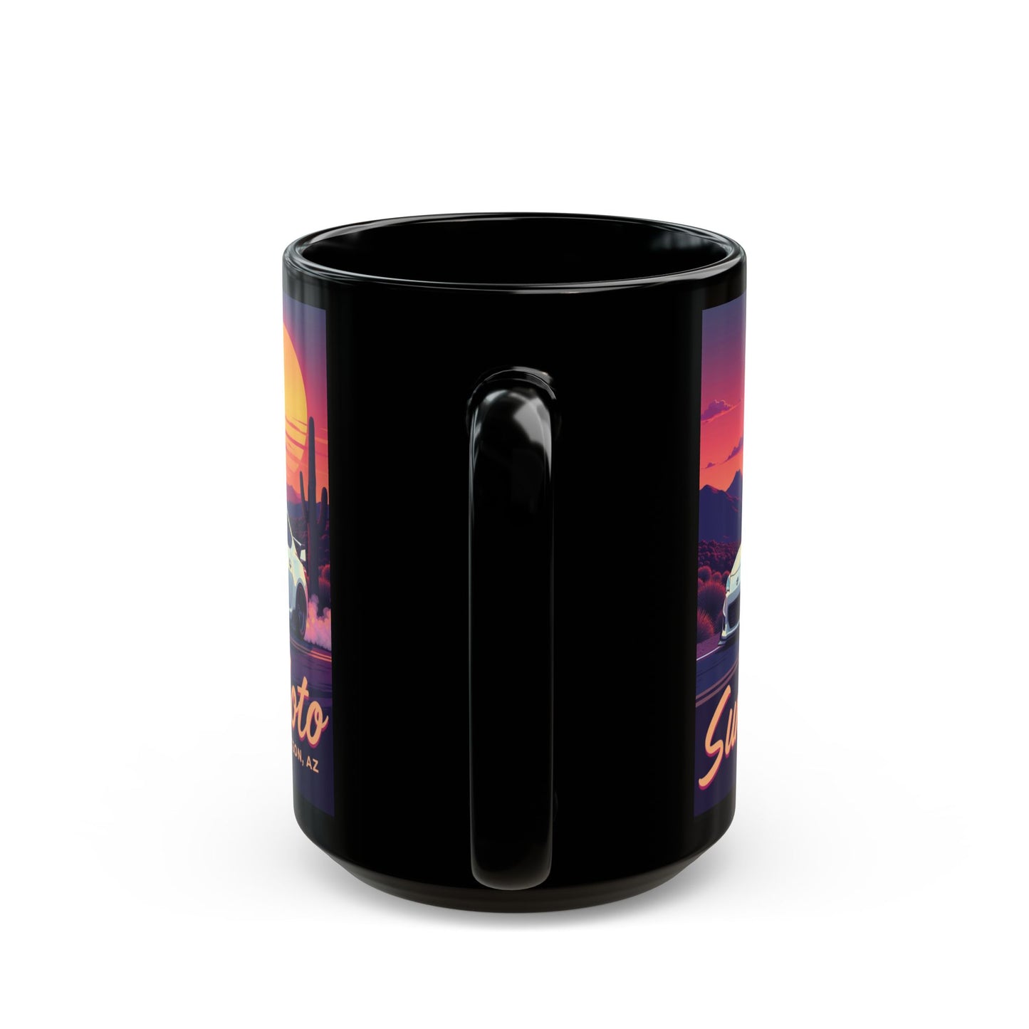Sunset Moto "Tiny But Mighty"  Black Mug (11oz, 15oz)