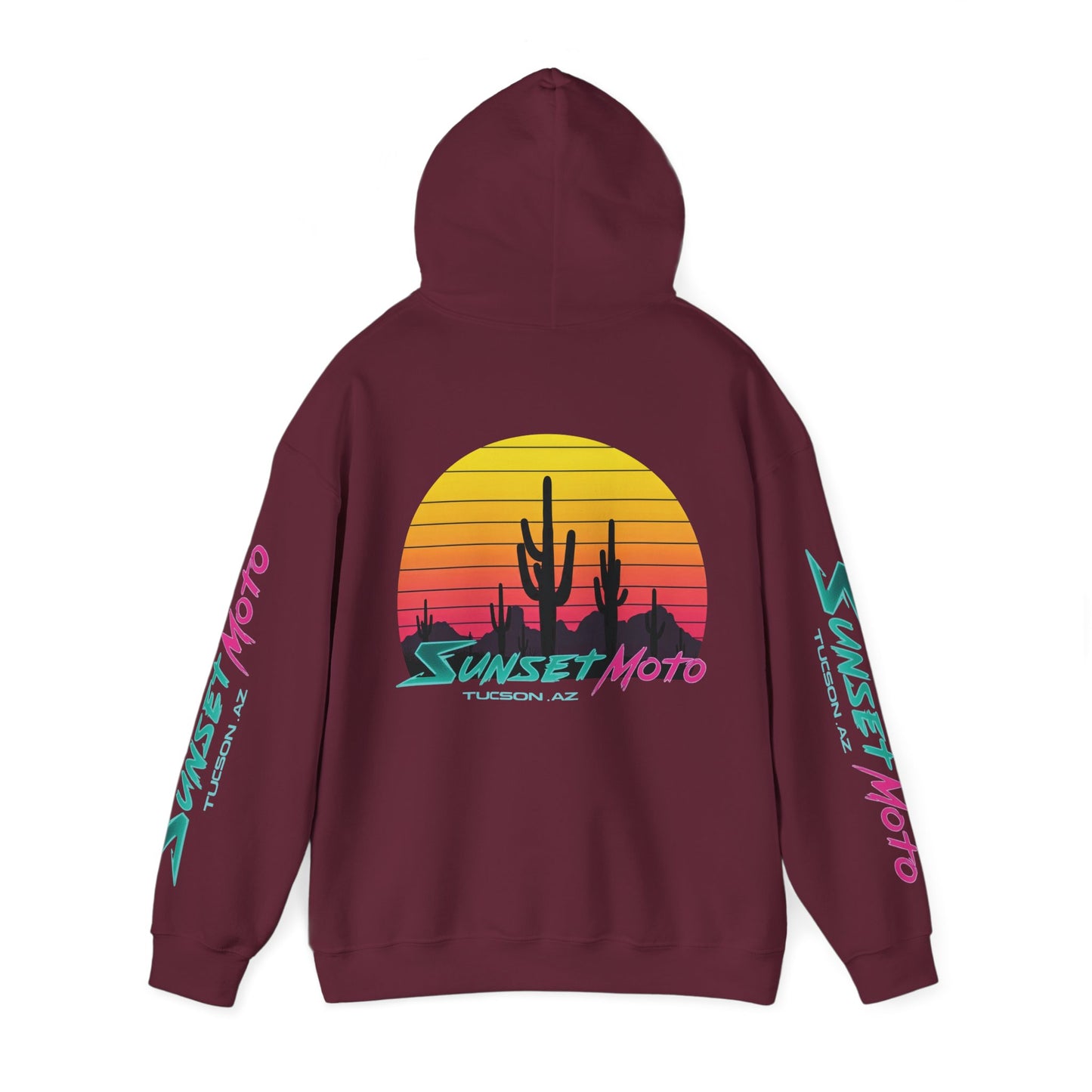 Sunset Moto Edge Unisex Hoodie - Retro Desert Vibe Sweatshirt