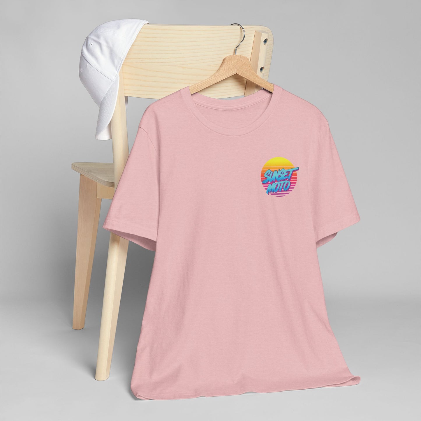 Sunset Moto Brush Unisex Jersey T-Shirt – Vintage Aesthetic Tee for Motorcycle Lovers