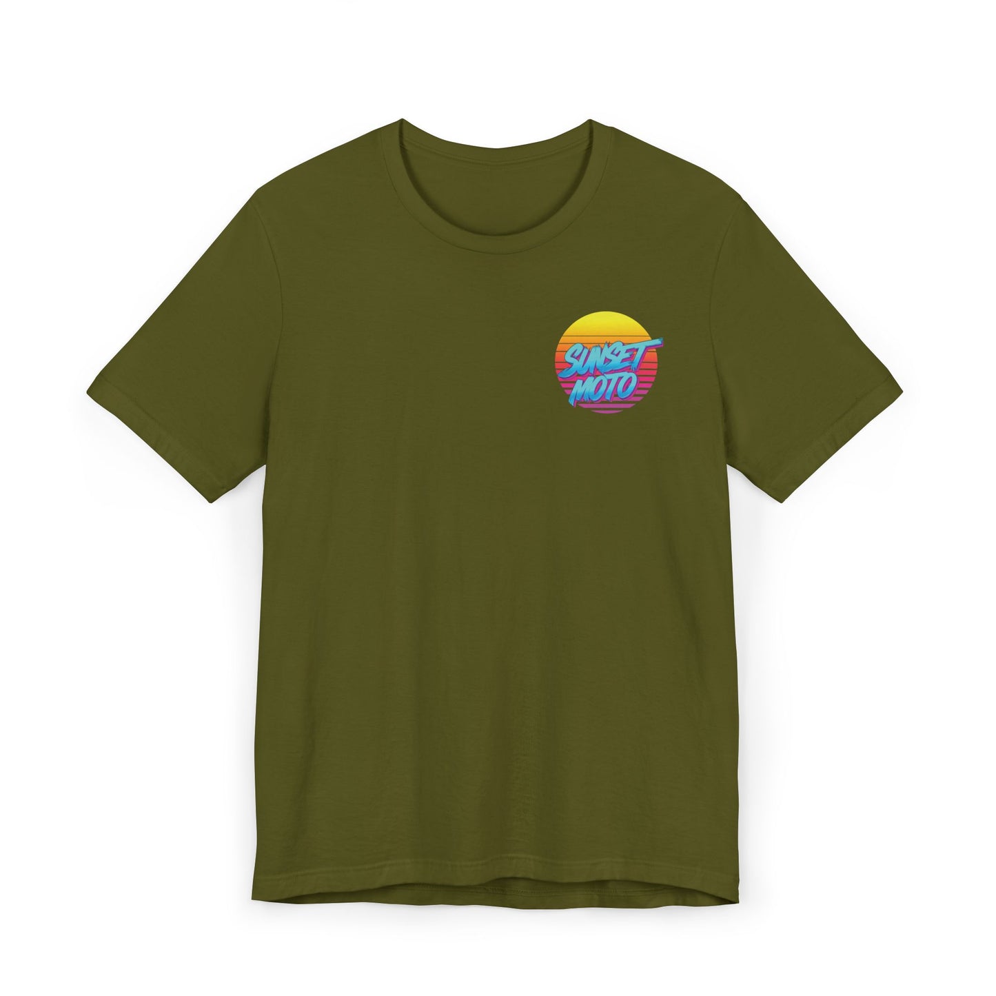 Sunset Moto Brush Unisex Jersey T-Shirt – Vintage Aesthetic Tee for Motorcycle Lovers