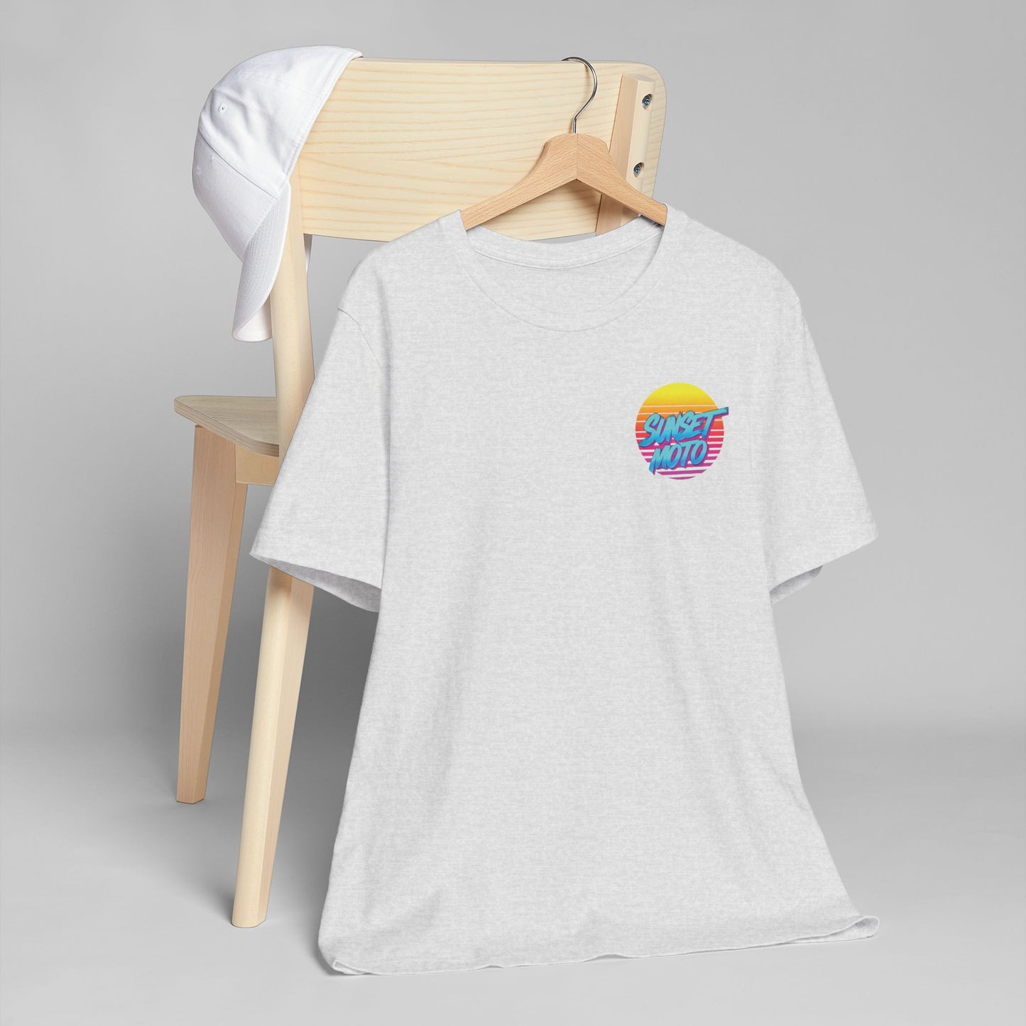 Sunset Moto Brush Unisex Jersey T-Shirt – Vintage Aesthetic Tee for Motorcycle Lovers
