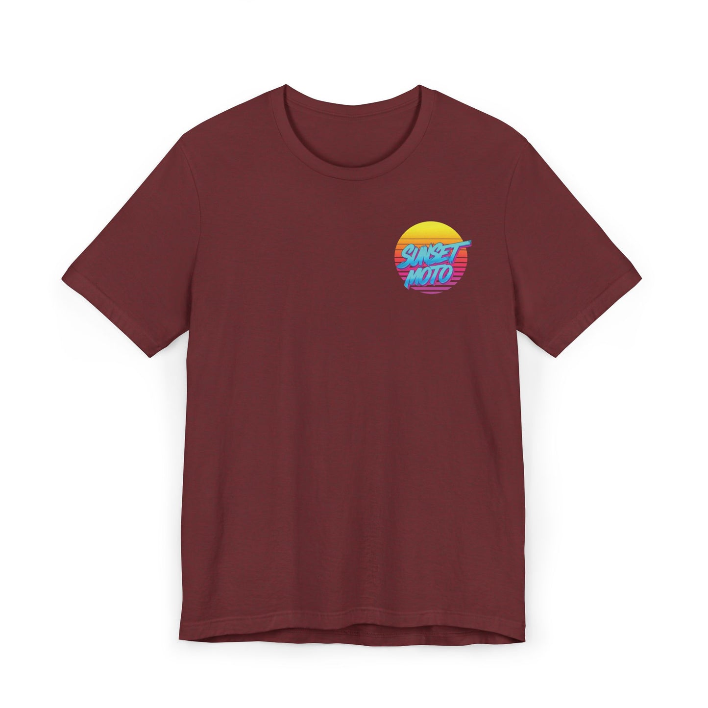 Sunset Moto Brush Unisex Jersey T-Shirt – Vintage Aesthetic Tee for Motorcycle Lovers