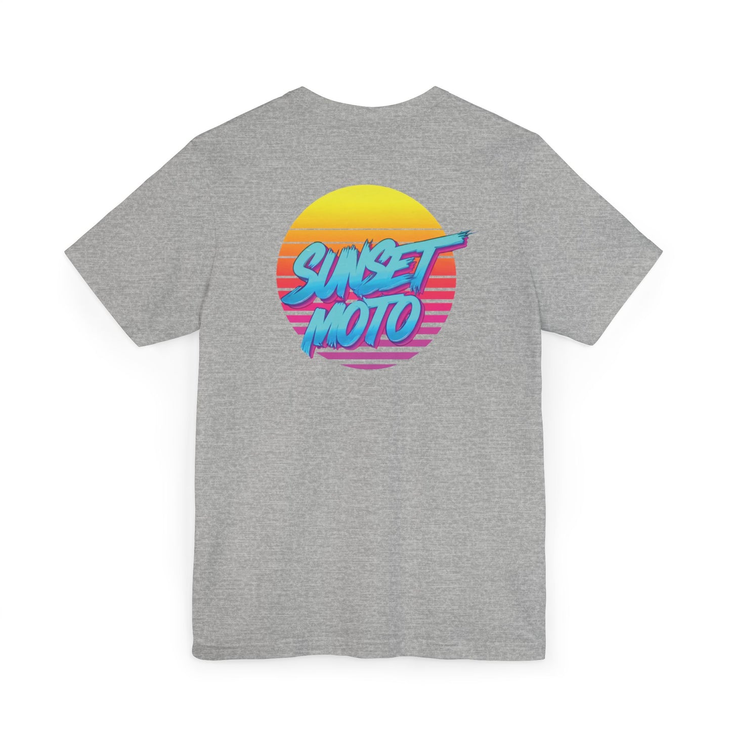 Sunset Moto Brush Unisex Jersey T-Shirt – Vintage Aesthetic Tee for Motorcycle Lovers
