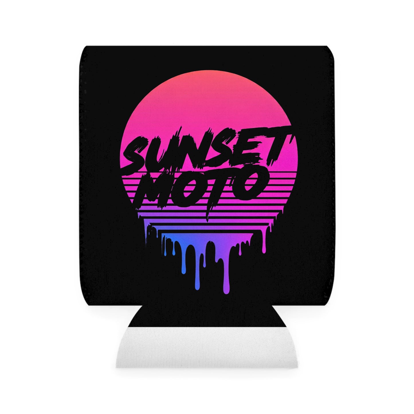 Retro Sunset Moto Can Cooler Sleeve - Perfect for Summer Gatherings and Outdoor Fun