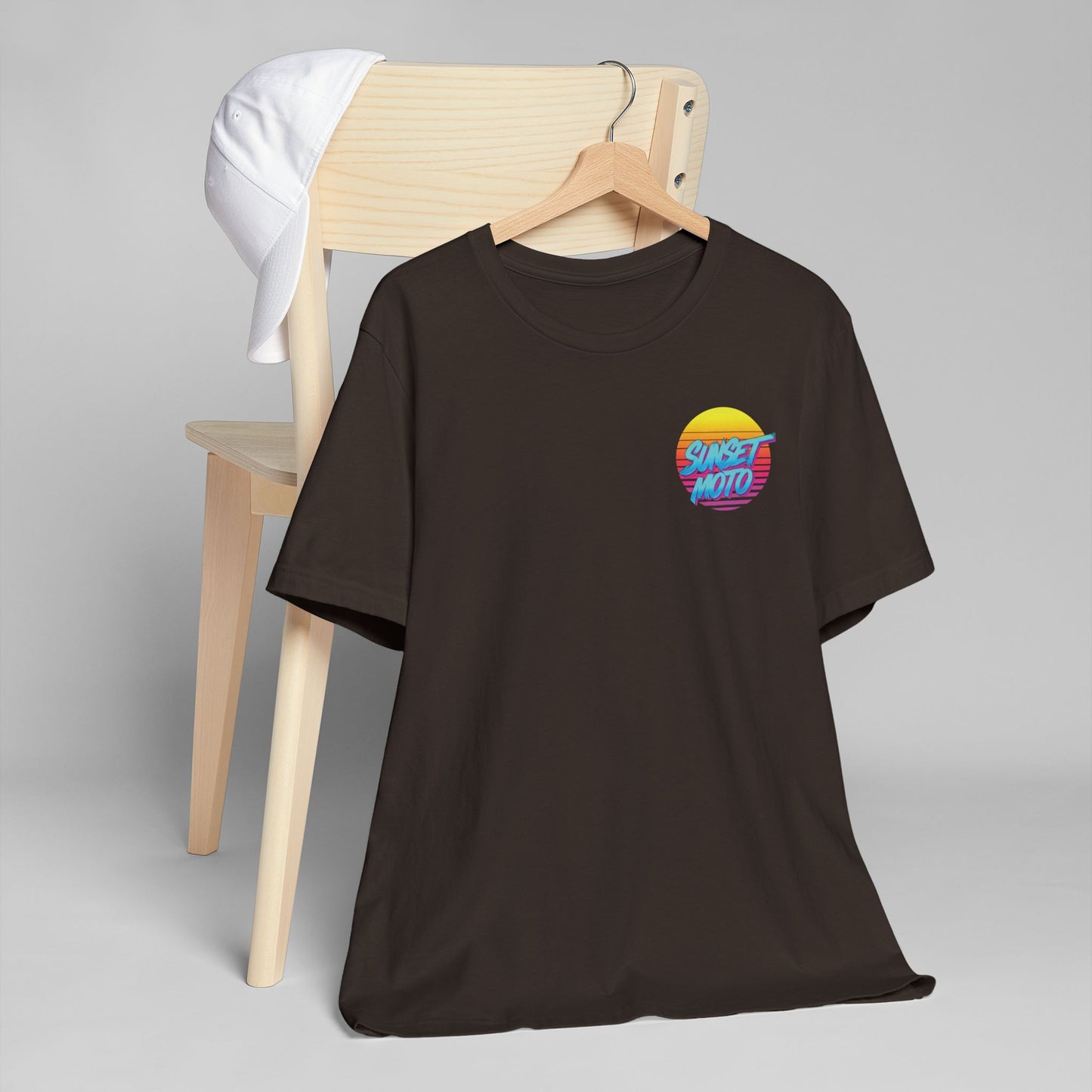 Sunset Moto Brush Unisex Jersey T-Shirt – Vintage Aesthetic Tee for Motorcycle Lovers