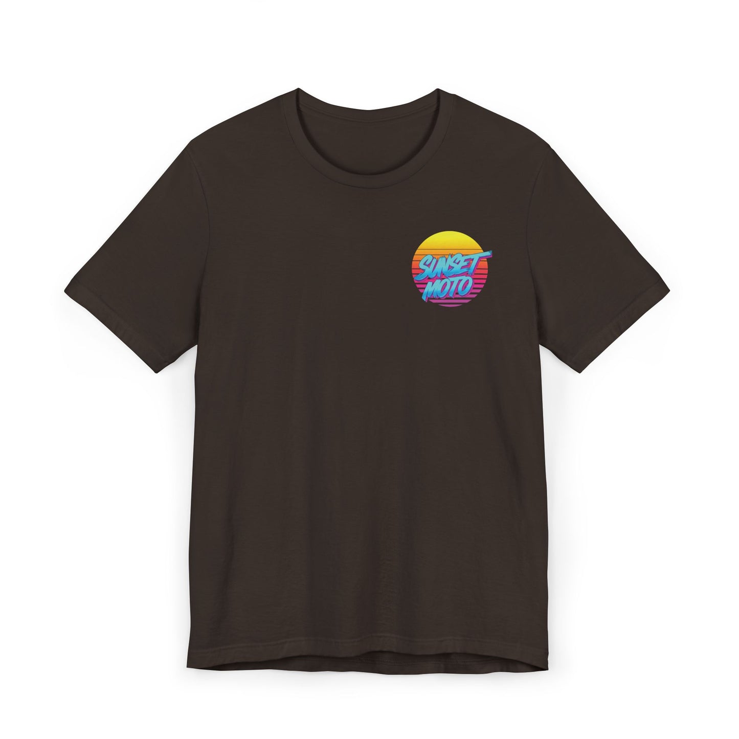 Sunset Moto Brush Unisex Jersey T-Shirt – Vintage Aesthetic Tee for Motorcycle Lovers