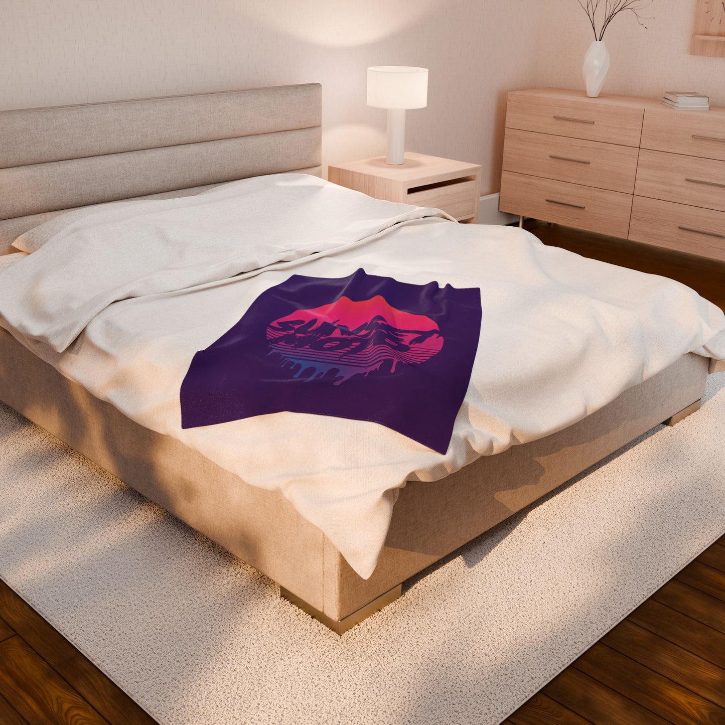 Sunset Moto Drip Velveteen Plush Blanket