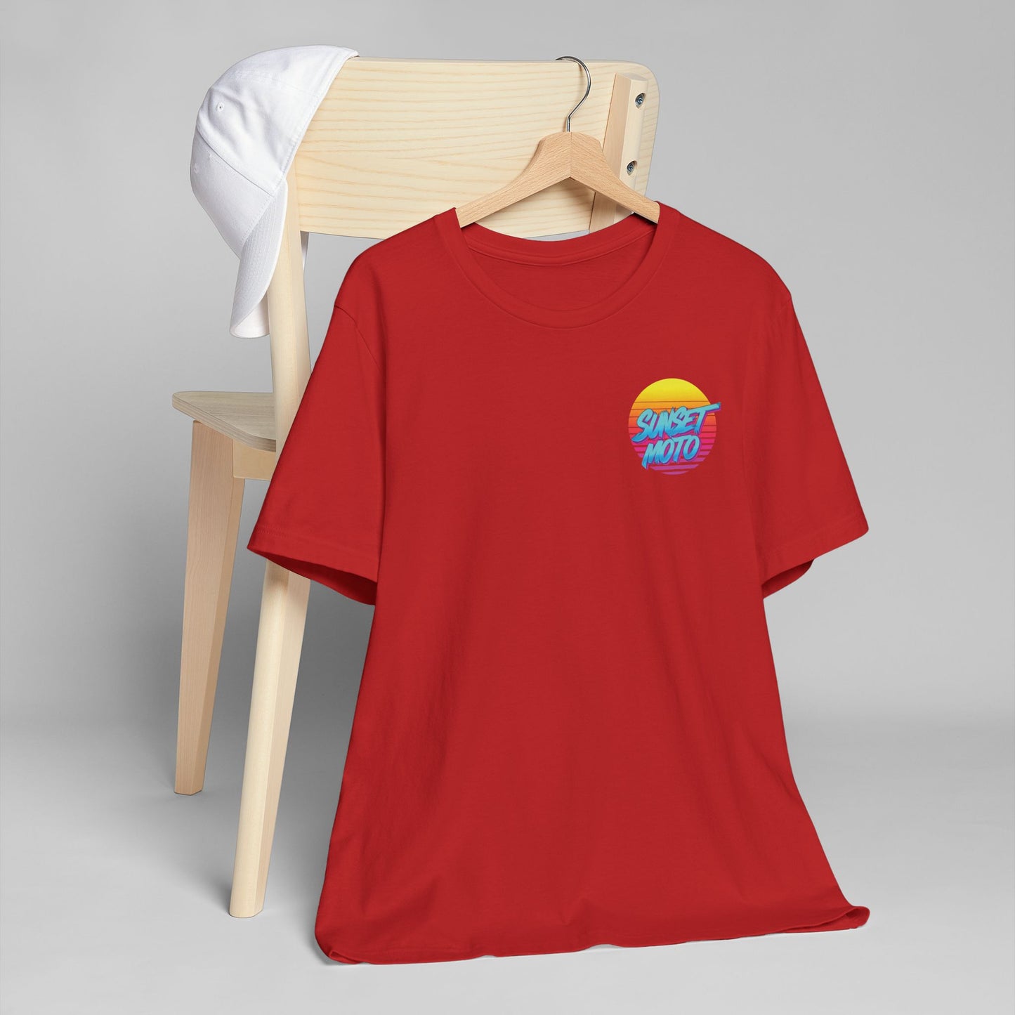 Sunset Moto Brush Unisex Jersey T-Shirt – Vintage Aesthetic Tee for Motorcycle Lovers