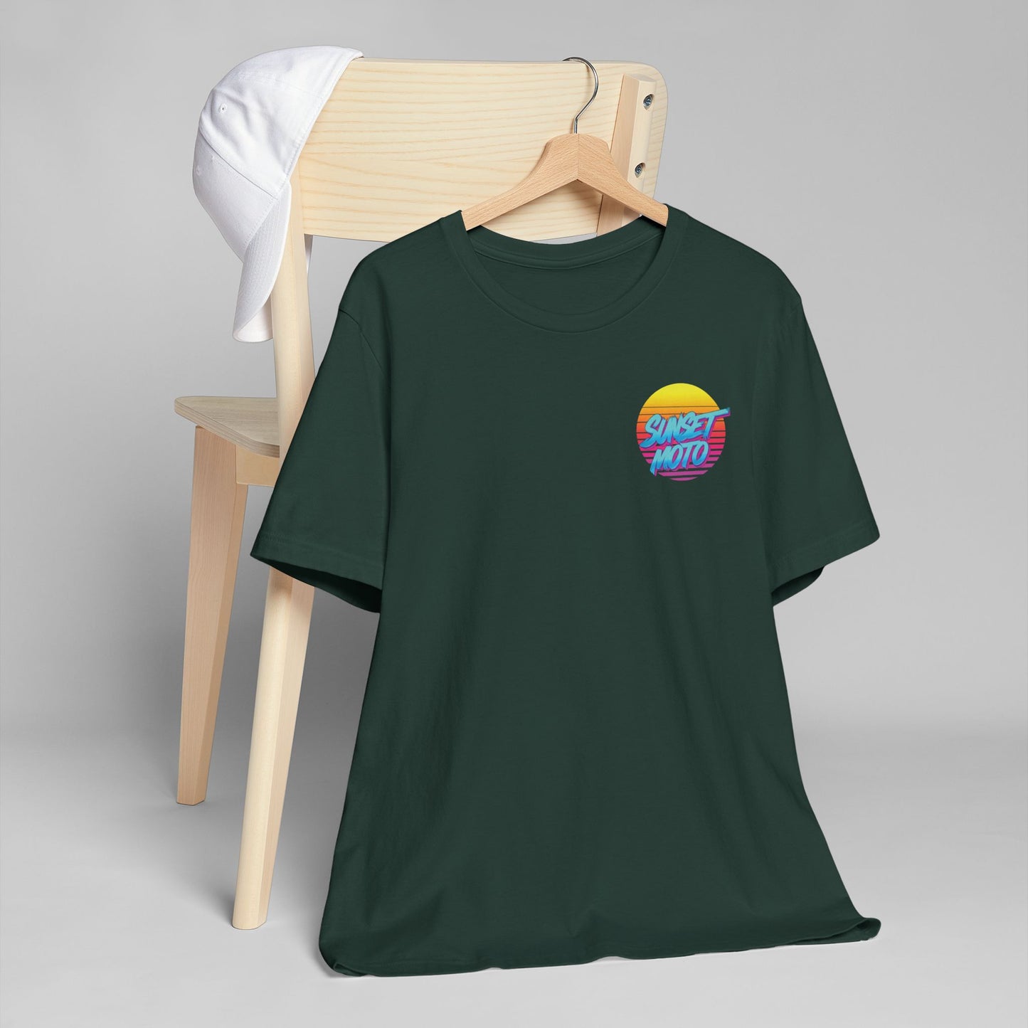 Sunset Moto Brush Unisex Jersey T-Shirt – Vintage Aesthetic Tee for Motorcycle Lovers