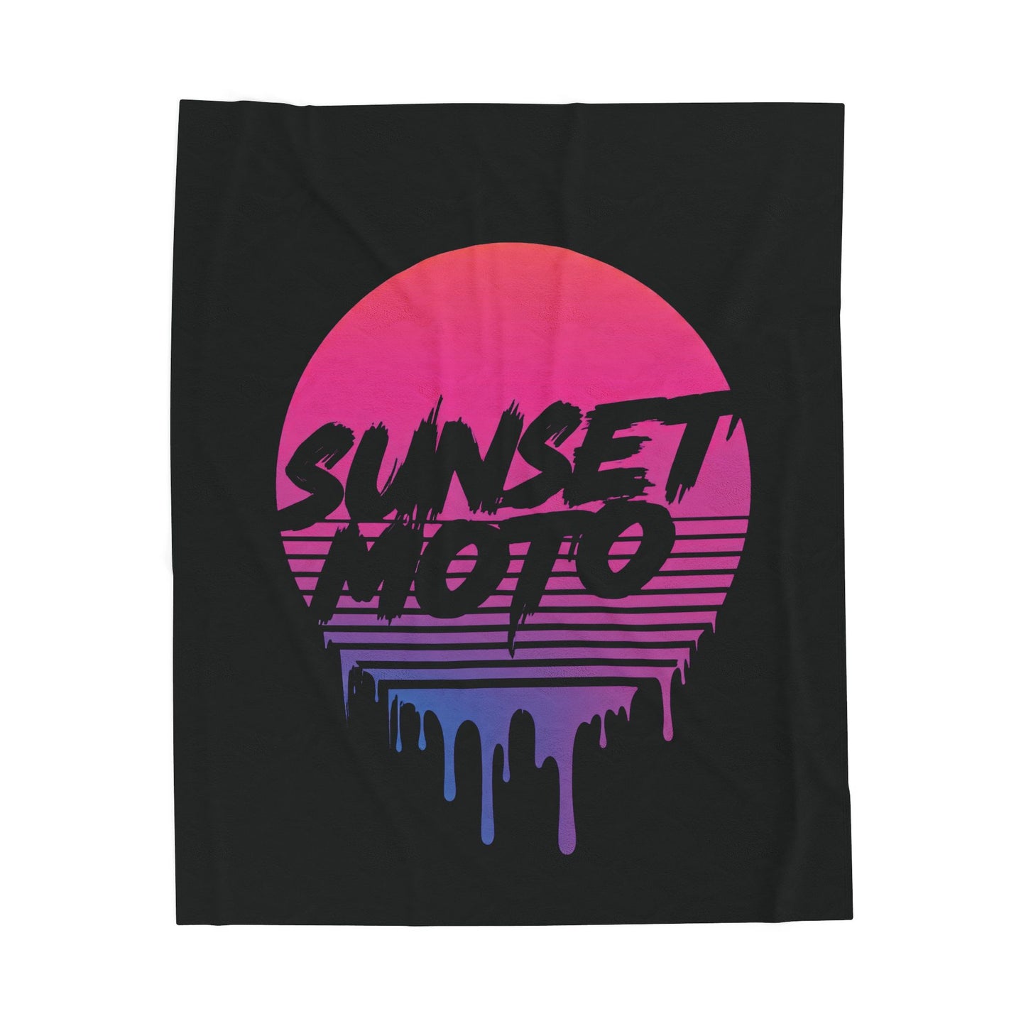 Sunset Moto Drip Velveteen Plush Blanket