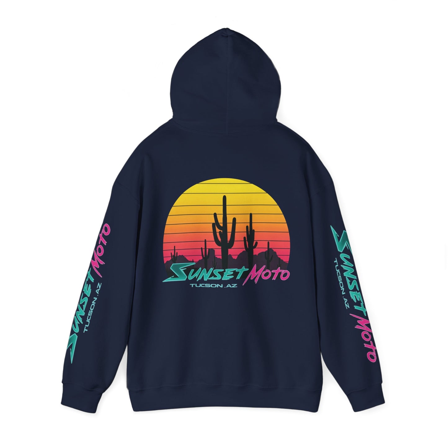 Sunset Moto Edge Unisex Hoodie - Retro Desert Vibe Sweatshirt