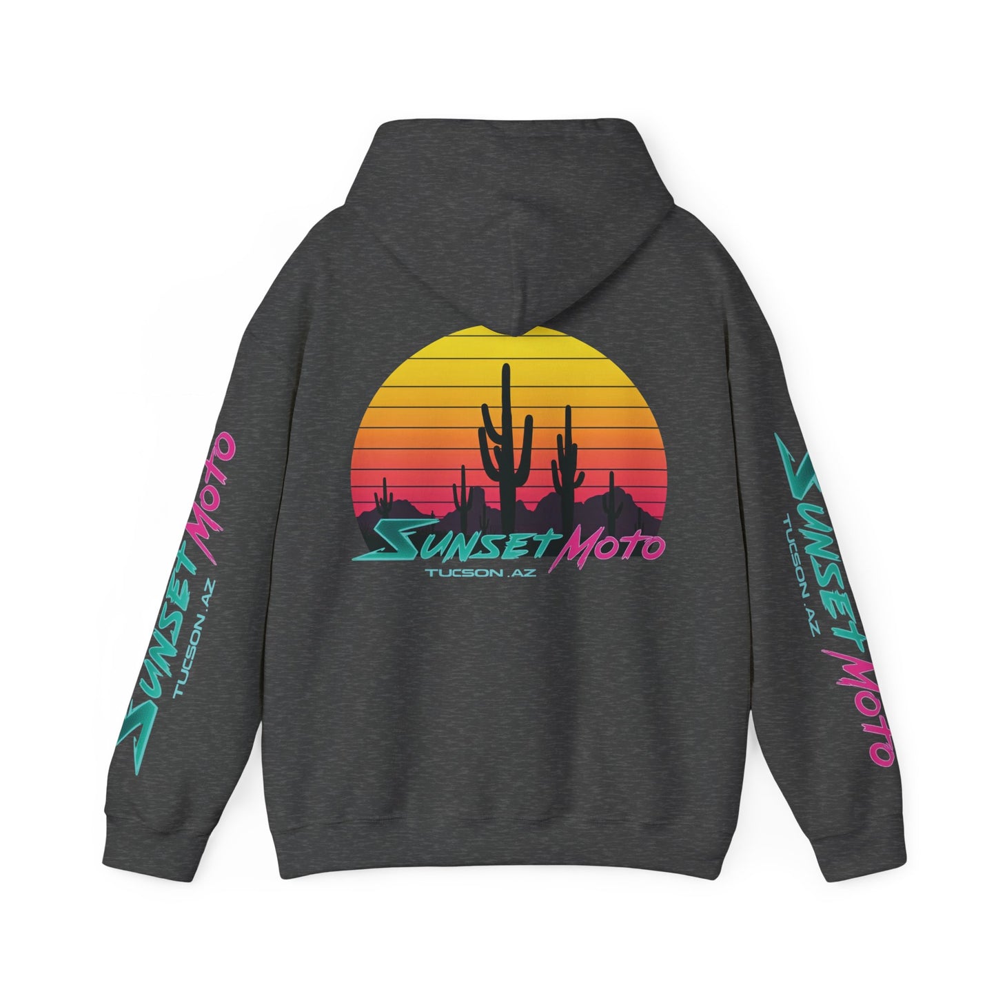 Sunset Moto Edge Unisex Hoodie - Retro Desert Vibe Sweatshirt