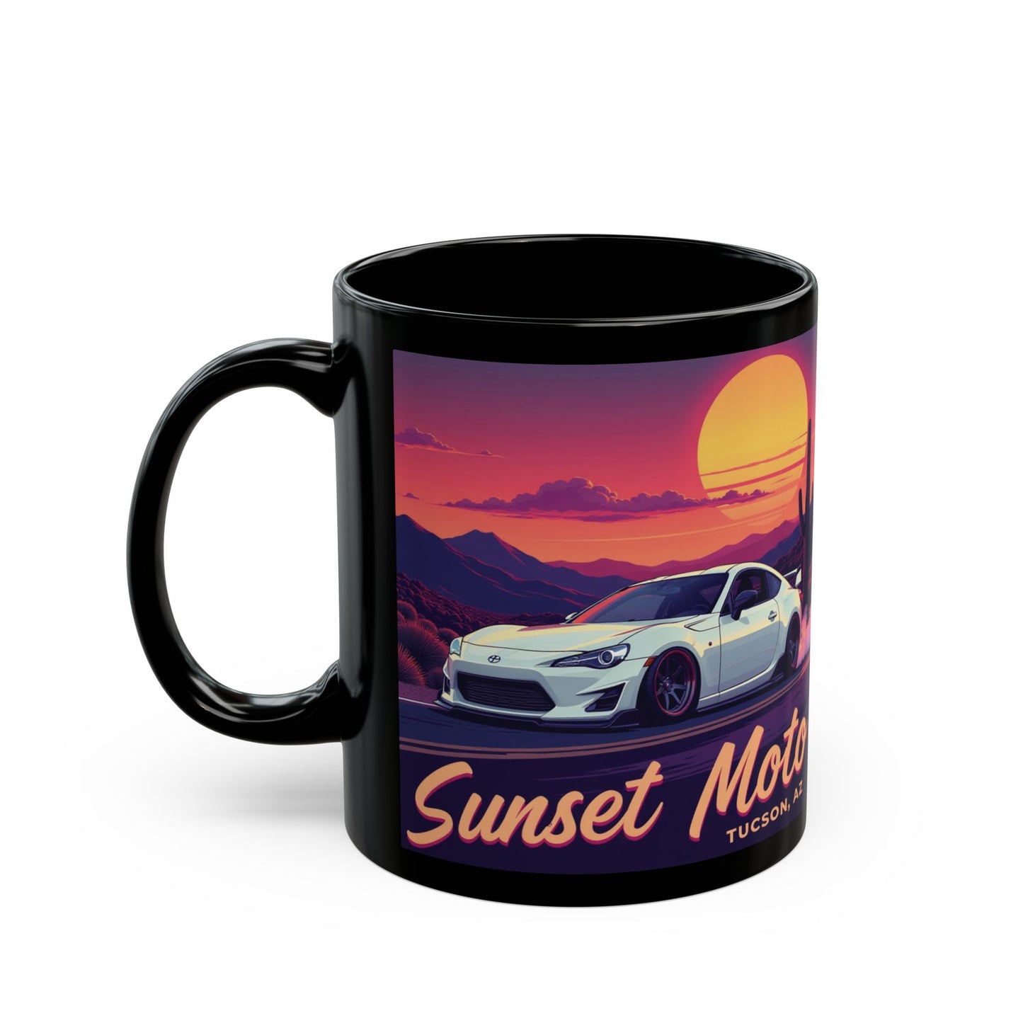 Sunset Moto "Tiny But Mighty"  Black Mug (11oz, 15oz)