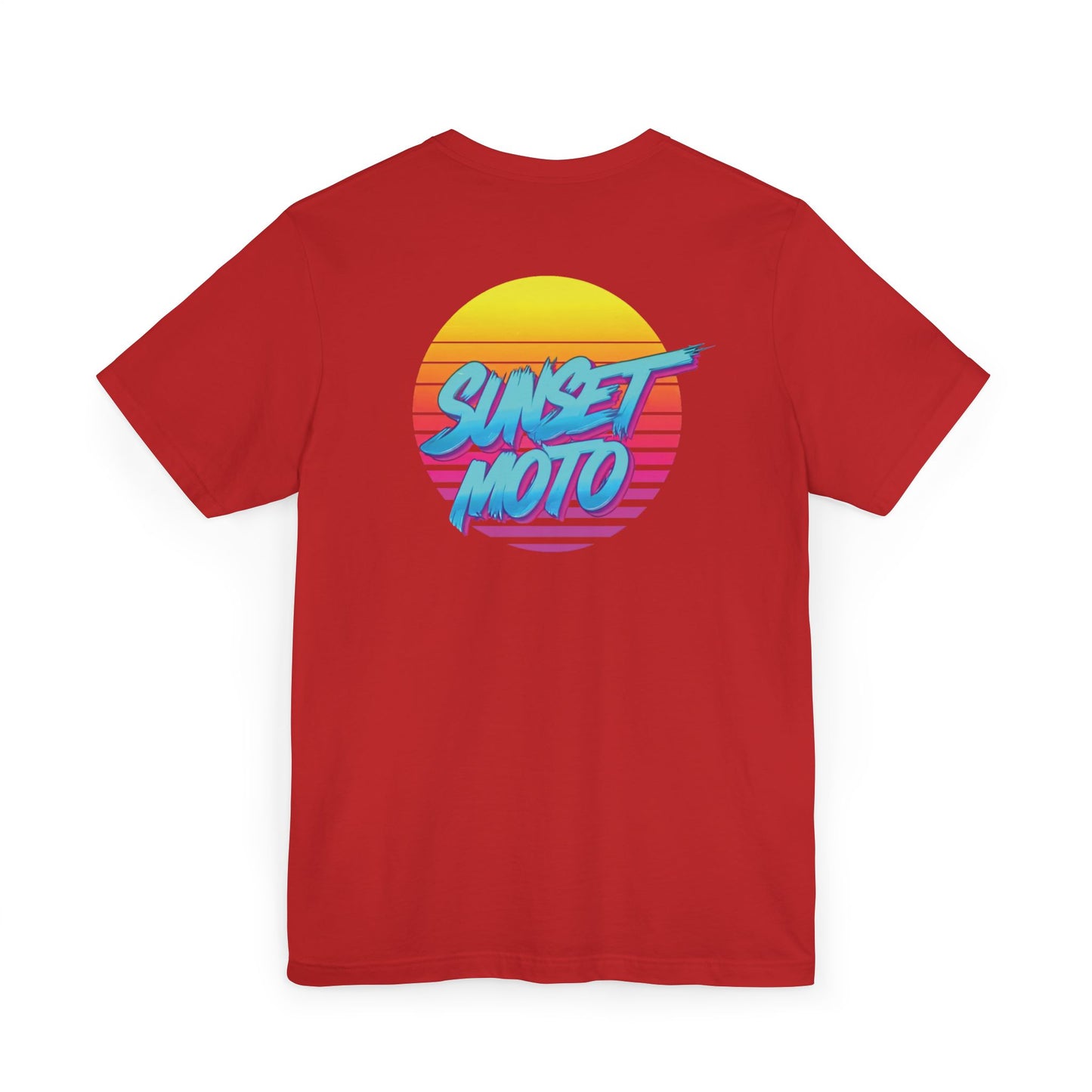 Sunset Moto Brush Unisex Jersey T-Shirt – Vintage Aesthetic Tee for Motorcycle Lovers