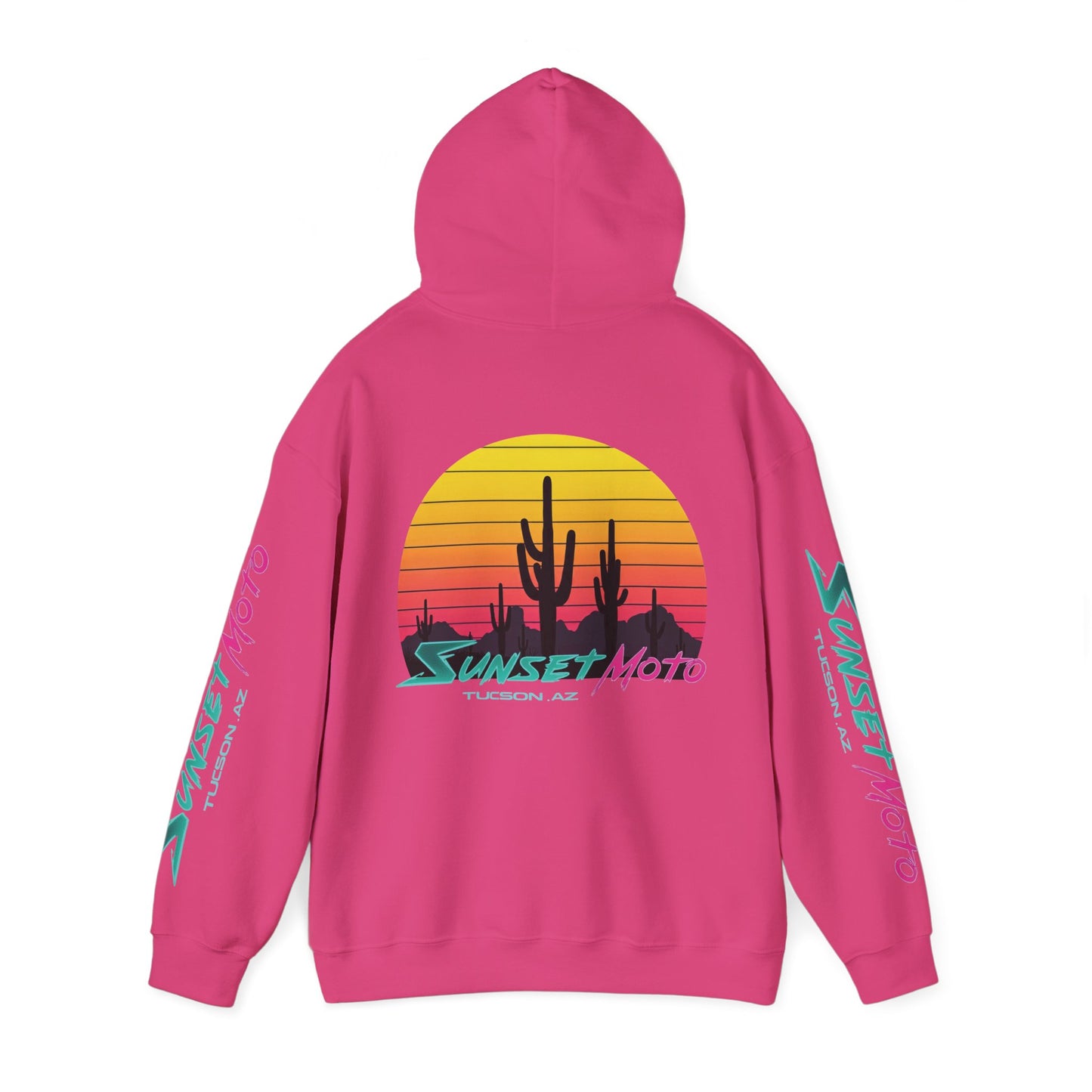 Sunset Moto Edge Unisex Hoodie - Retro Desert Vibe Sweatshirt
