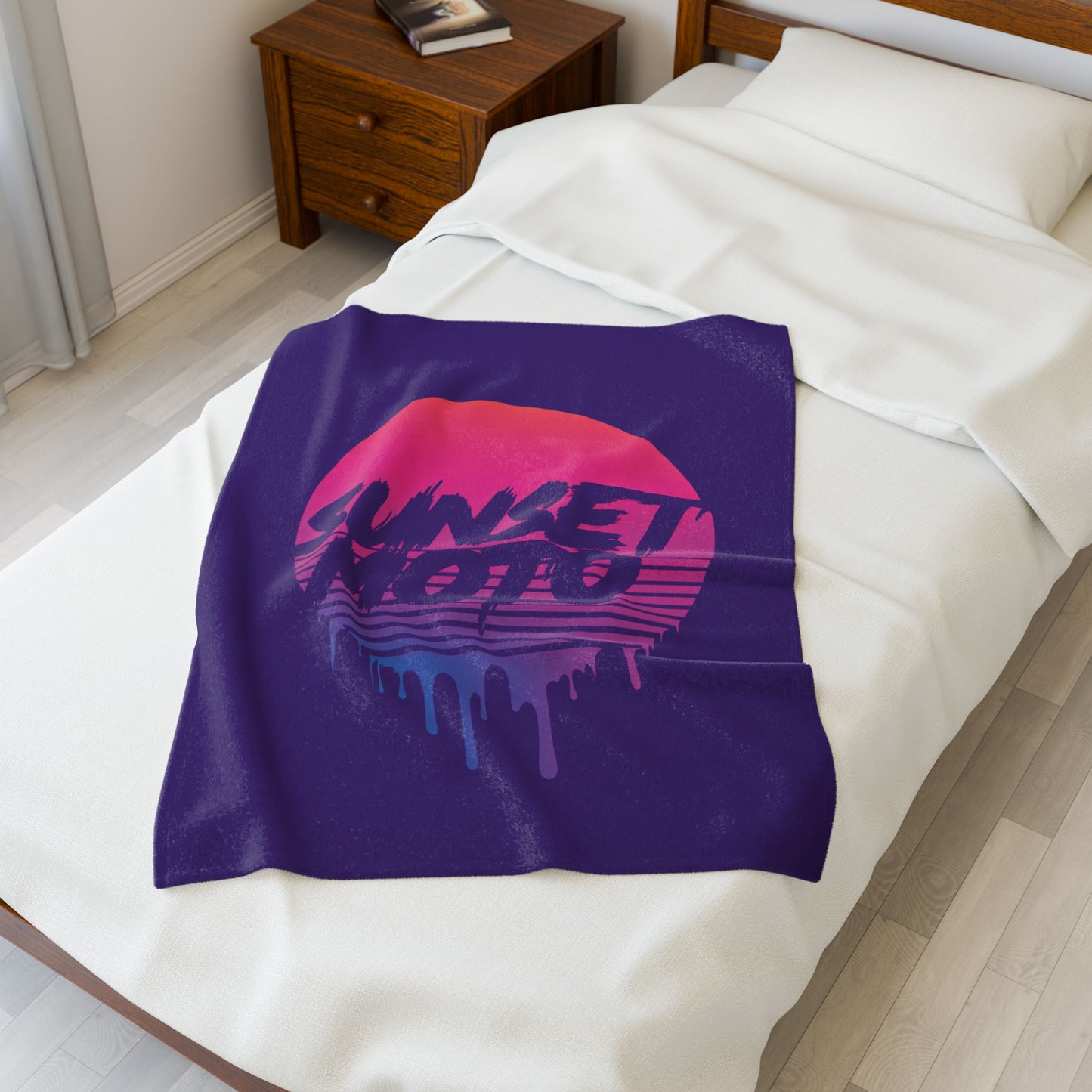 Sunset Moto Drip Velveteen Plush Blanket