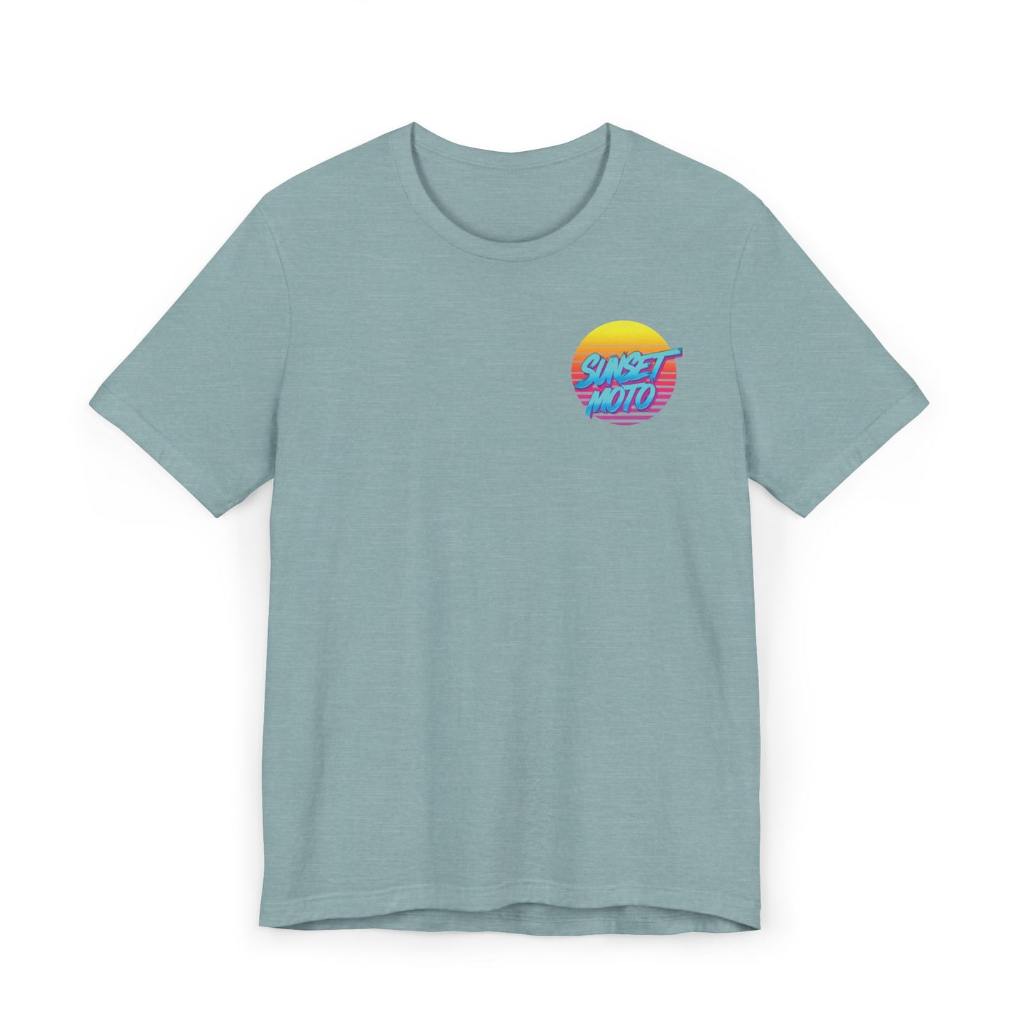 Sunset Moto Brush Unisex Jersey T-Shirt – Vintage Aesthetic Tee for Motorcycle Lovers