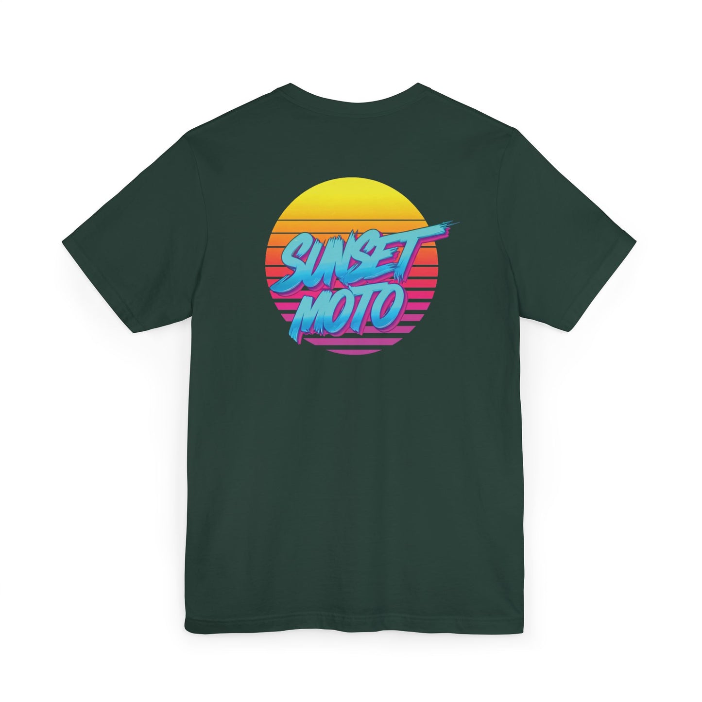 Sunset Moto Brush Unisex Jersey T-Shirt – Vintage Aesthetic Tee for Motorcycle Lovers