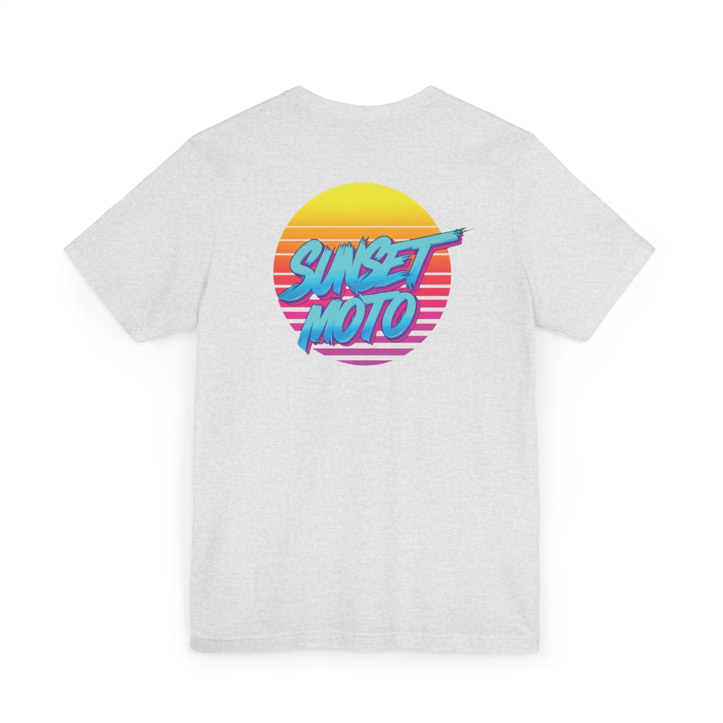 Sunset Moto Brush Unisex Jersey T-Shirt – Vintage Aesthetic Tee for Motorcycle Lovers