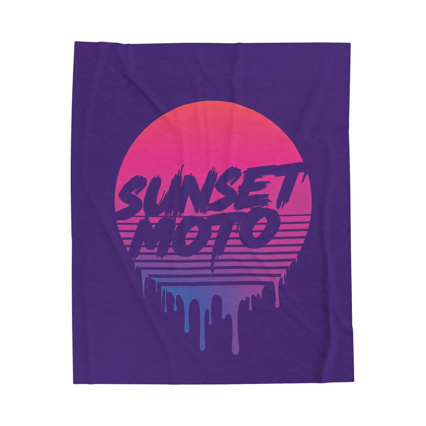 Sunset Moto Drip Velveteen Plush Blanket