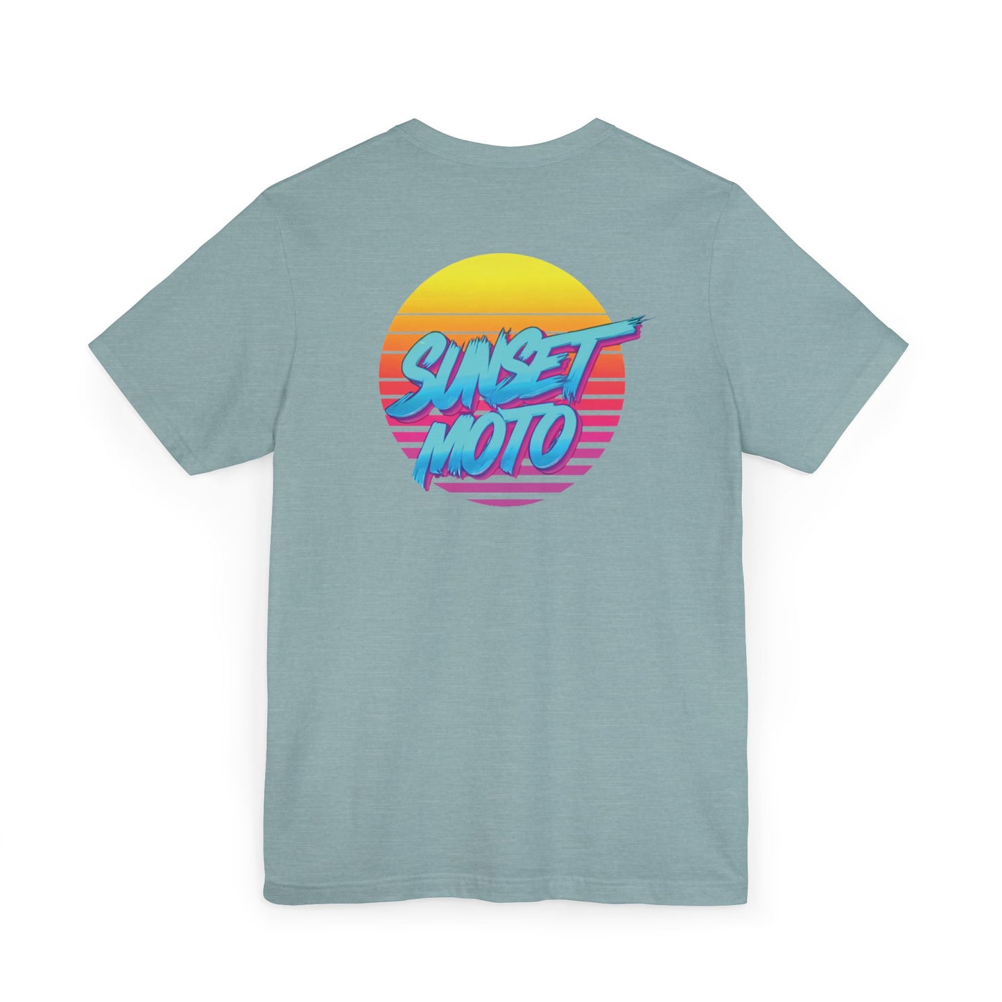 Sunset Moto Brush Unisex Jersey T-Shirt – Vintage Aesthetic Tee for Motorcycle Lovers