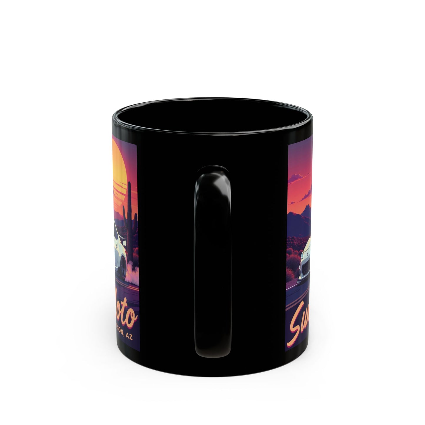 Sunset Moto "Tiny But Mighty"  Black Mug (11oz, 15oz)