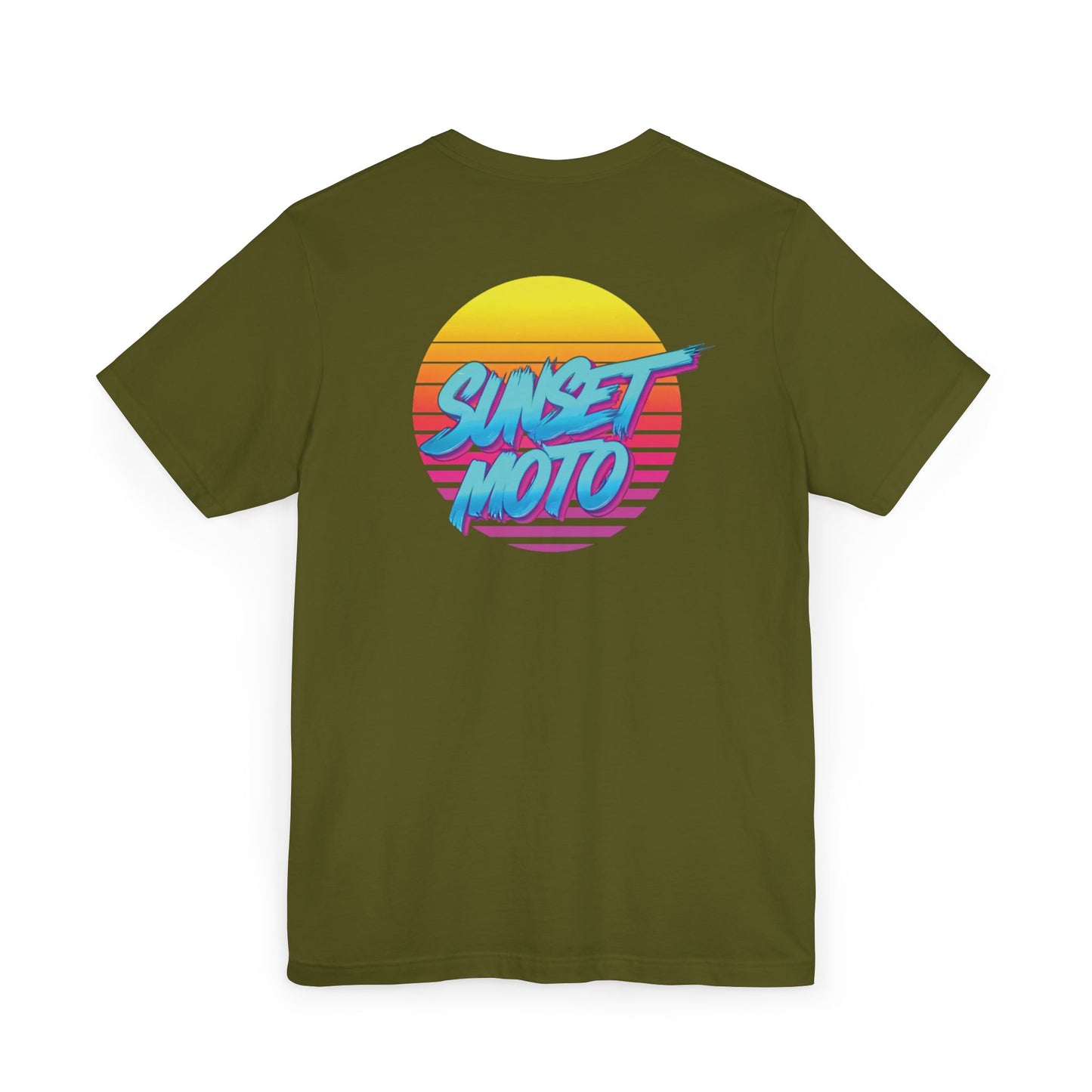 Sunset Moto Brush Unisex Jersey T-Shirt – Vintage Aesthetic Tee for Motorcycle Lovers