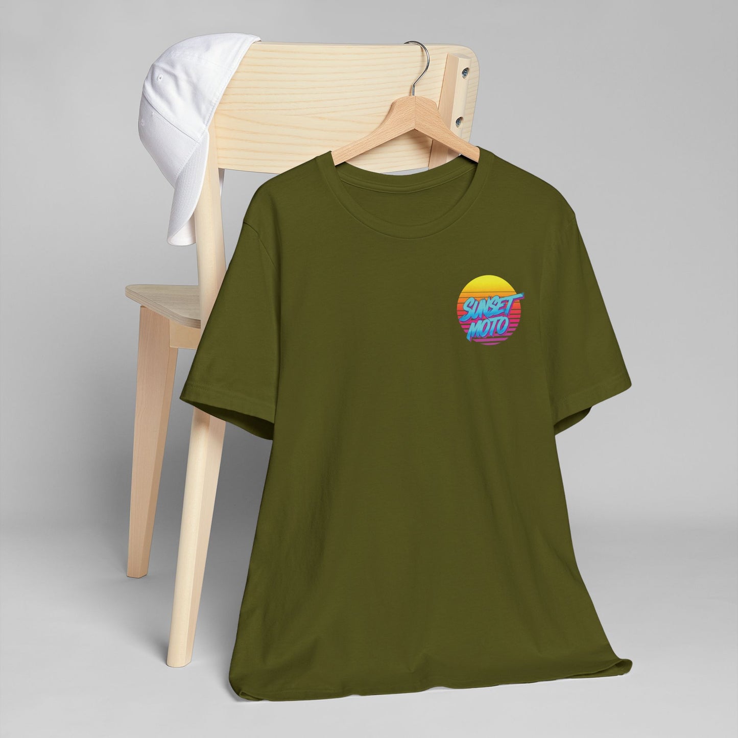 Sunset Moto Brush Unisex Jersey T-Shirt – Vintage Aesthetic Tee for Motorcycle Lovers