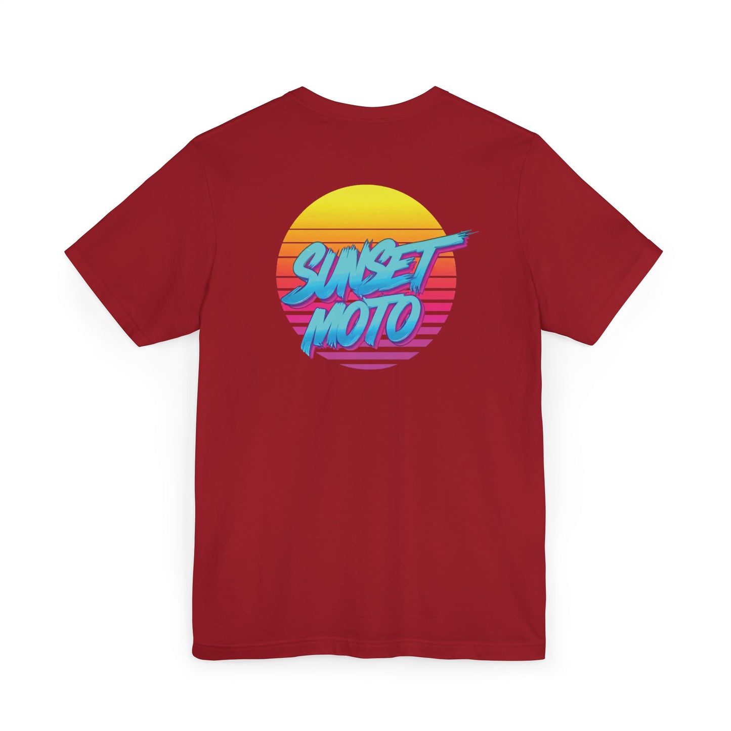 Sunset Moto Brush Unisex Jersey T-Shirt – Vintage Aesthetic Tee for Motorcycle Lovers