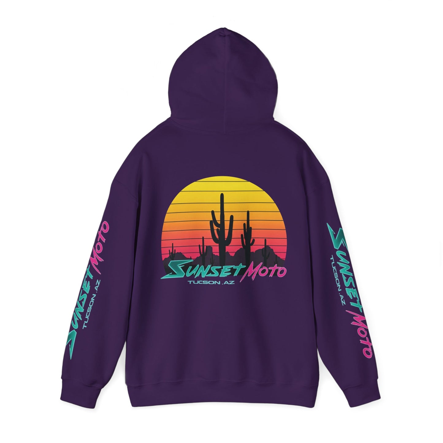 Sunset Moto Edge Unisex Hoodie - Retro Desert Vibe Sweatshirt