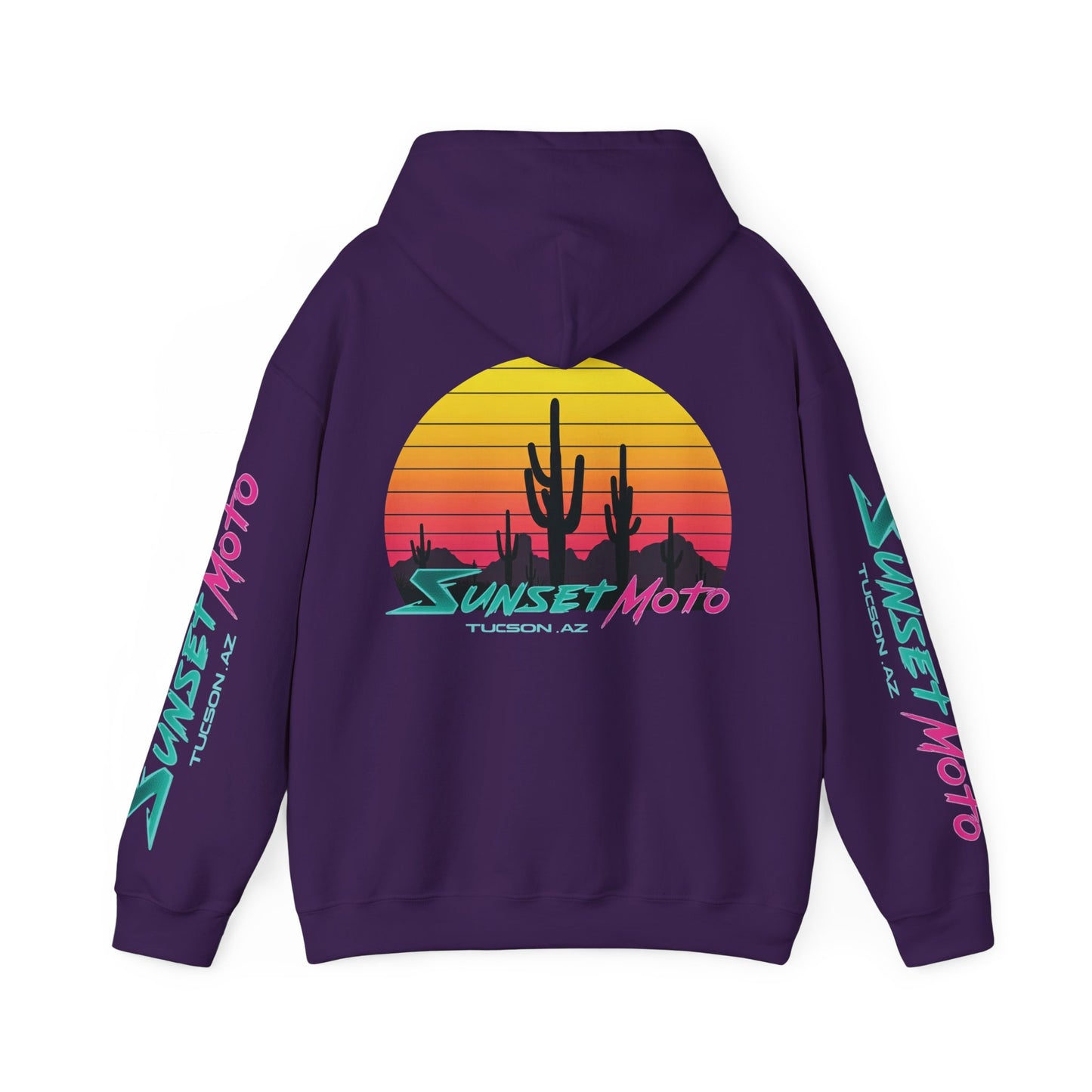 Sunset Moto Edge Unisex Hoodie - Retro Desert Vibe Sweatshirt