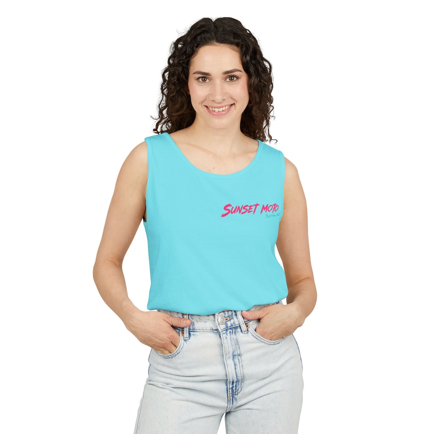 Sunset Moto Graphic Tank Top - Perfect for Summer Adventures in Tucson, AZ