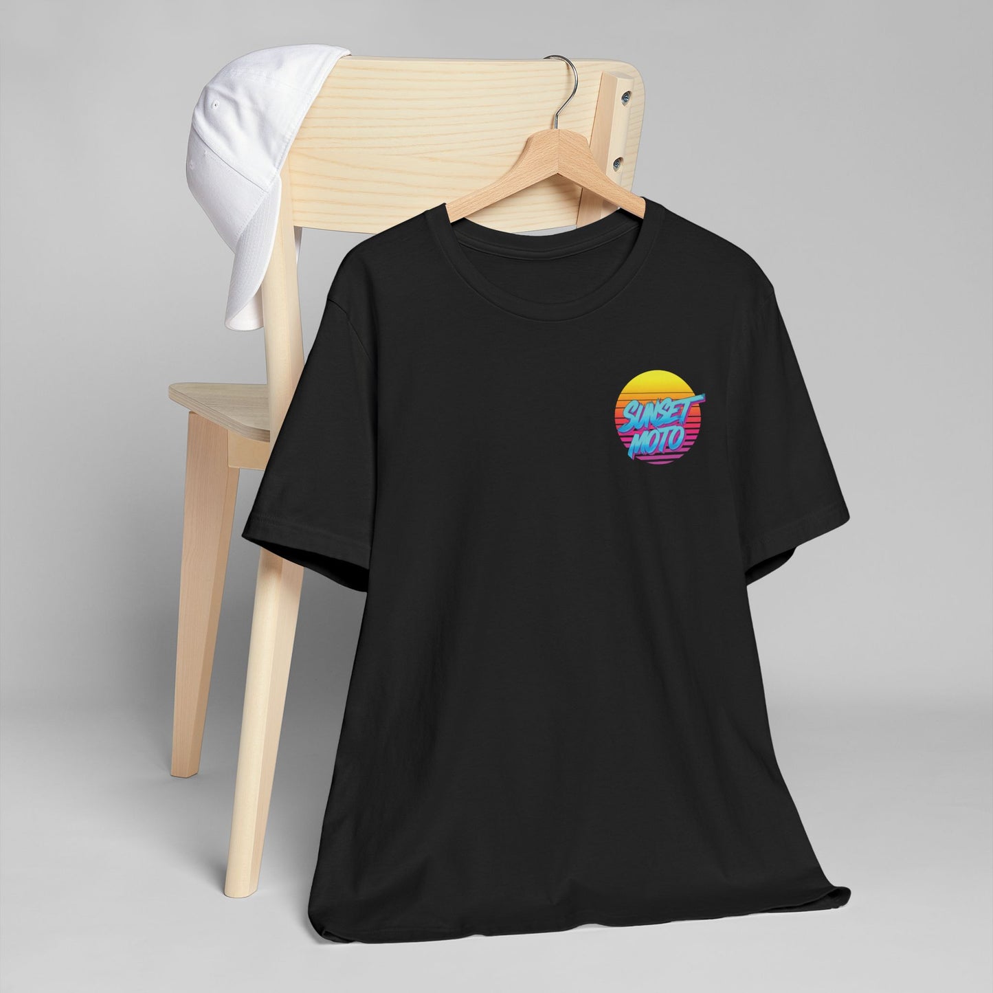 Sunset Moto Brush Unisex Jersey T-Shirt – Vintage Aesthetic Tee for Motorcycle Lovers