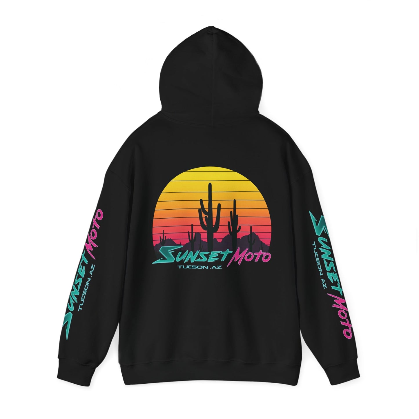 Sunset Moto Edge Unisex Hoodie - Retro Desert Vibe Sweatshirt
