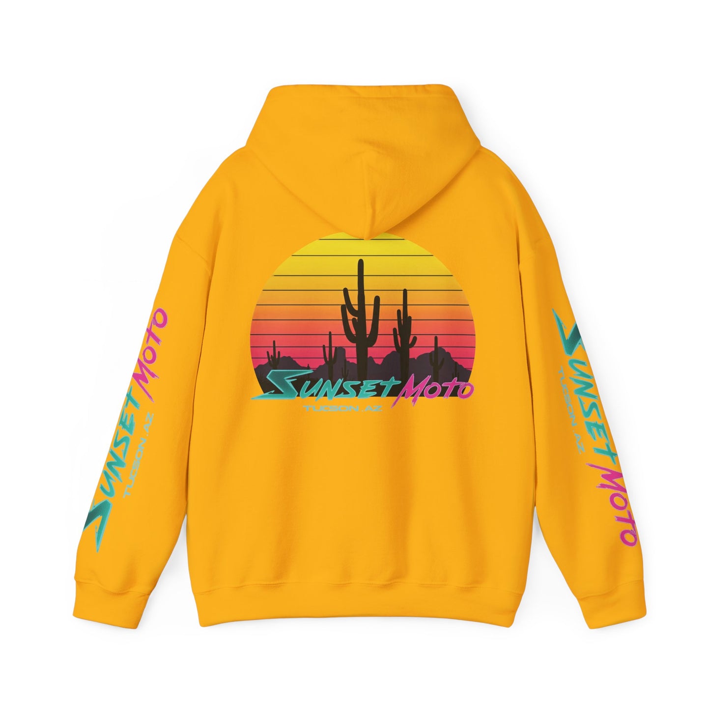 Sunset Moto Edge Unisex Hoodie - Retro Desert Vibe Sweatshirt