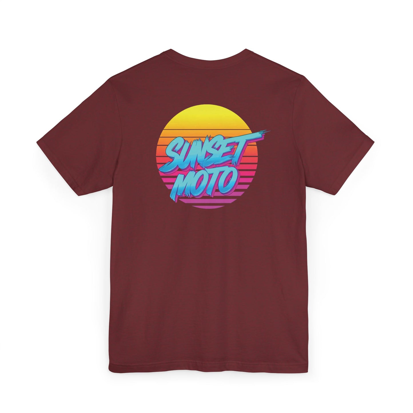 Sunset Moto Brush Unisex Jersey T-Shirt – Vintage Aesthetic Tee for Motorcycle Lovers