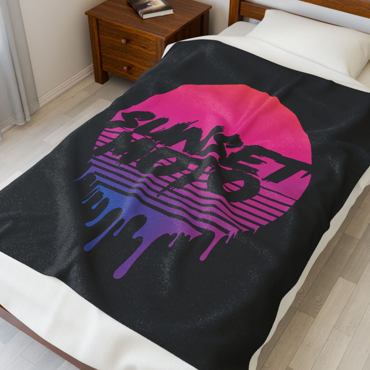 Sunset Moto Drip Velveteen Plush Blanket