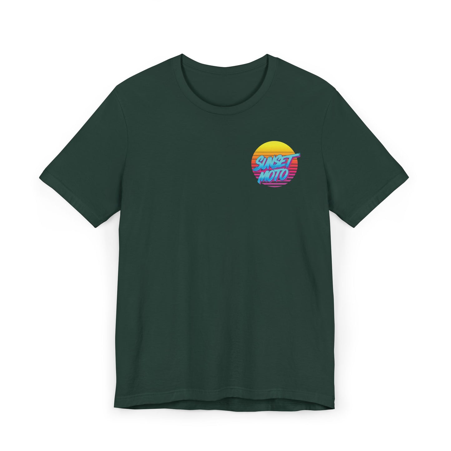 Sunset Moto Brush Unisex Jersey T-Shirt – Vintage Aesthetic Tee for Motorcycle Lovers
