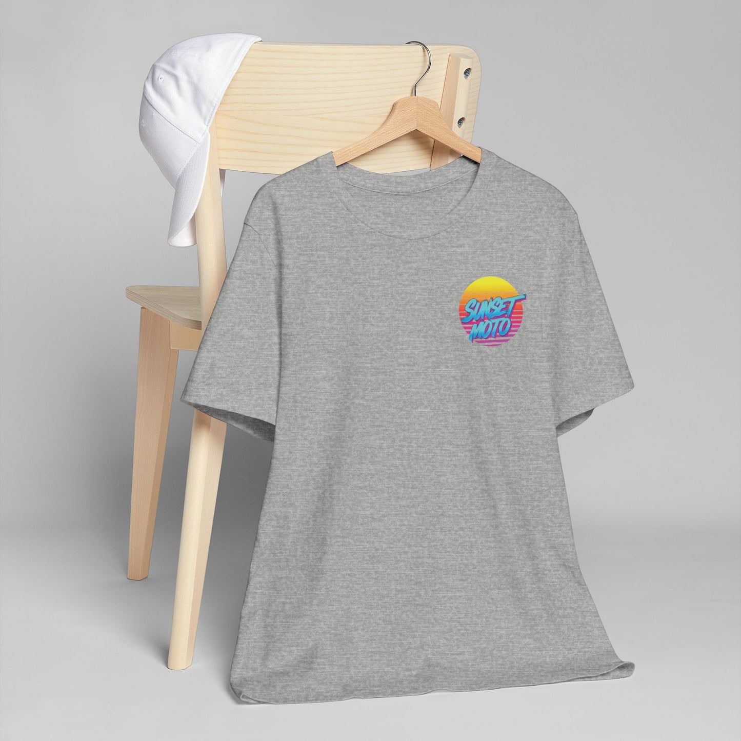 Sunset Moto Brush Unisex Jersey T-Shirt – Vintage Aesthetic Tee for Motorcycle Lovers
