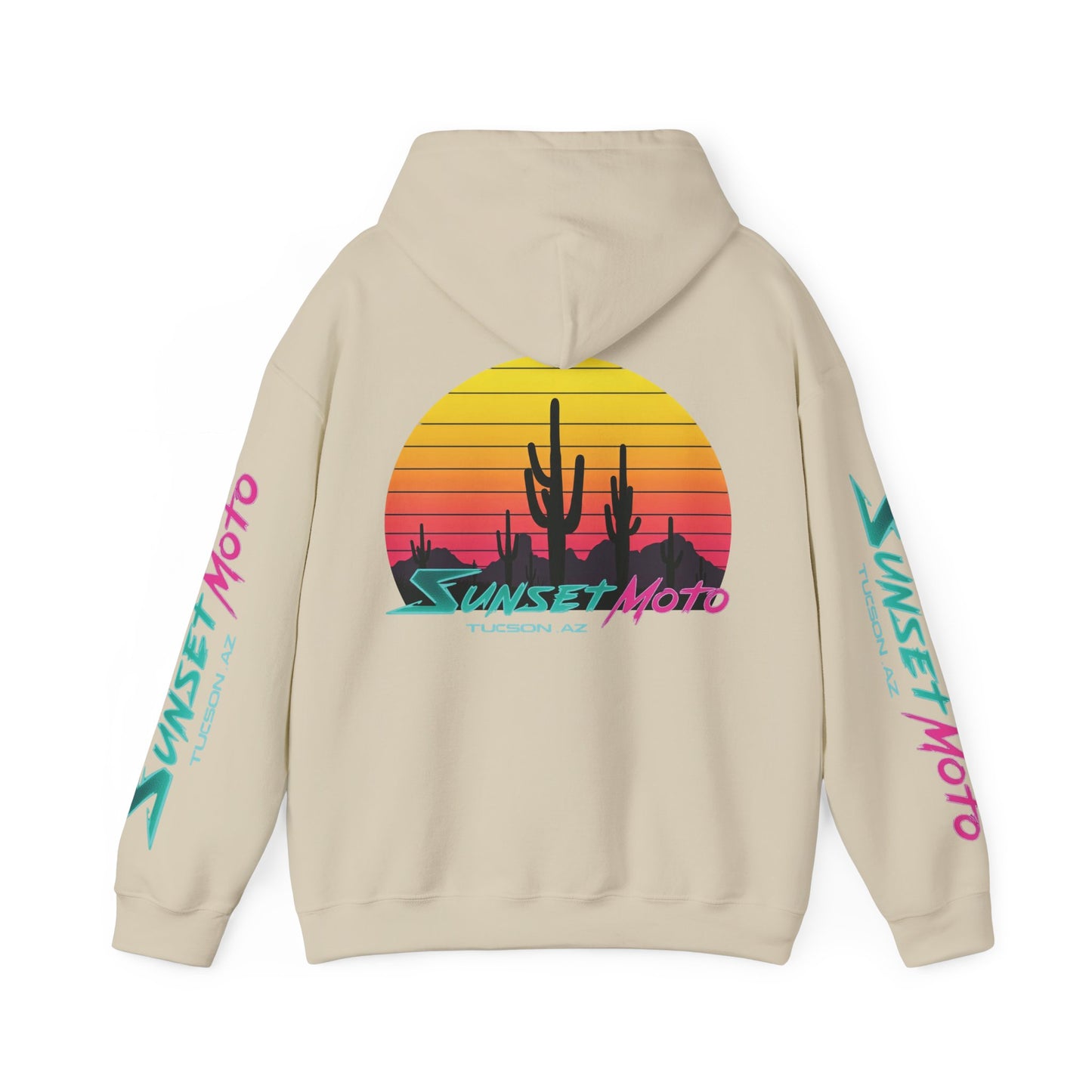 Sunset Moto Edge Unisex Hoodie - Retro Desert Vibe Sweatshirt