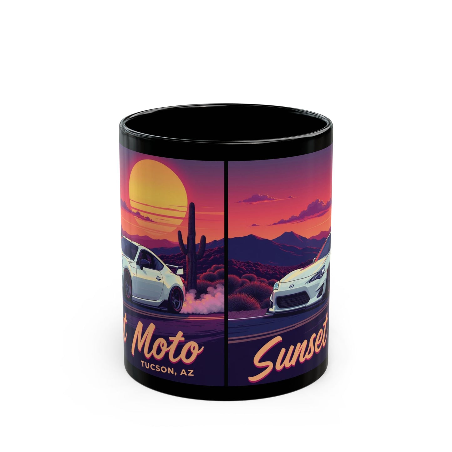 Sunset Moto "Tiny But Mighty"  Black Mug (11oz, 15oz)