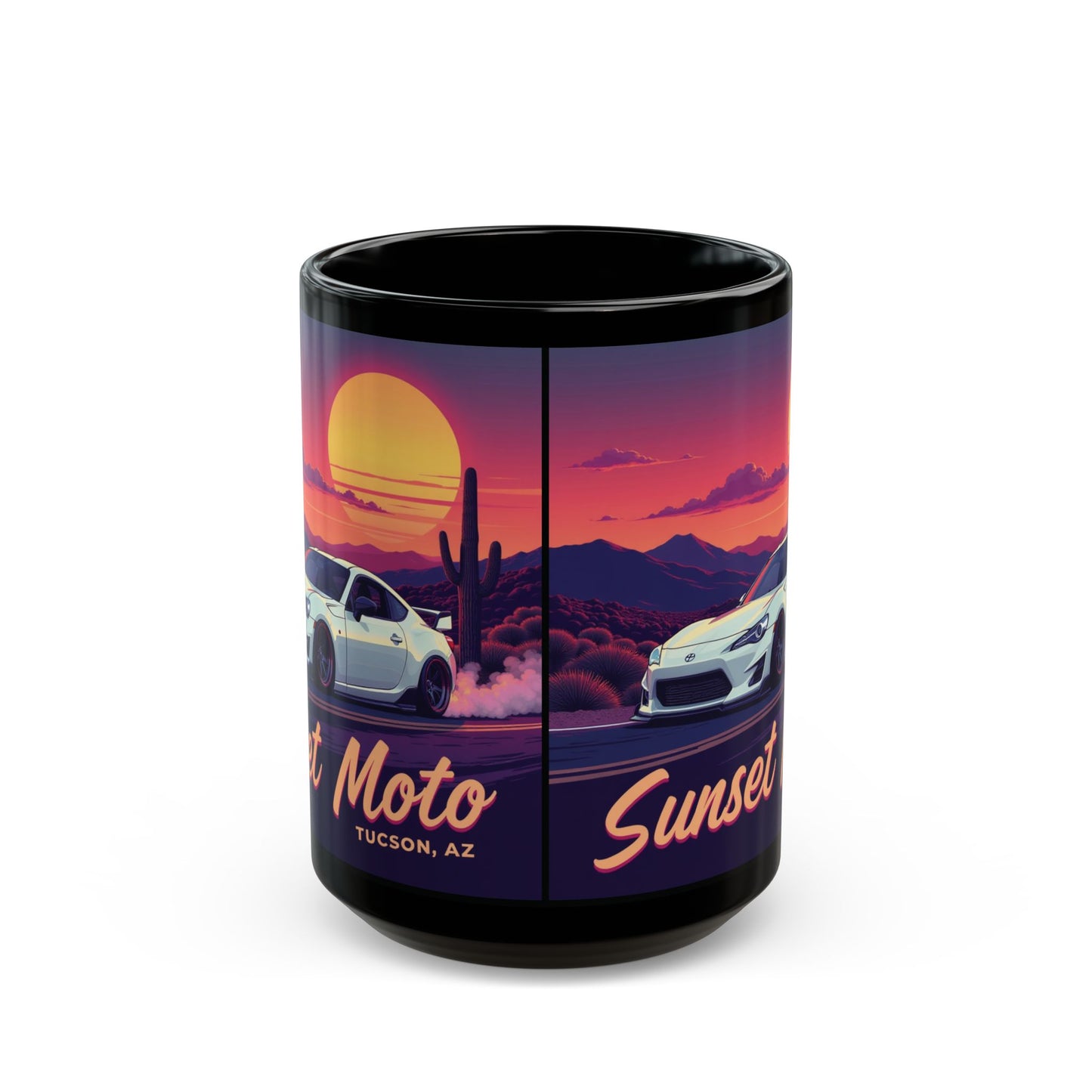 Sunset Moto "Tiny But Mighty"  Black Mug (11oz, 15oz)